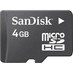 SanDisk 4GB MicroSDHC Card with SD Adpater (Retail Package)