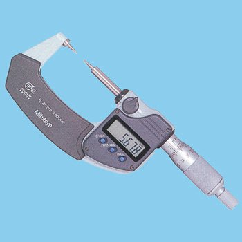 Mitutoyo 342-251 LCD Point Micrometer Ratchet Stop SPC Output 0001mm Resolution 0-25mm Range 330g Mass