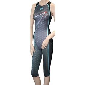 Speedo Womens FS11 Recordbreaker Kneeskin (No Arms) Black Grey Turquoise