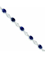 10.4 Carat 14K White Gold Diamond and Sapphire Bracelet