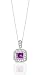 .60 CT GENUINE AMETHYST & DIAMOND 14K SQUARE PENDANT