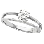 14k White Gold Round Diamond Engagement Solitaire Ring ( 0.55 ct G-I1)