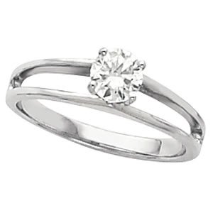 14k White Gold Round Diamond Engagement Solitaire Ring ( 0.55 ct G-I1)