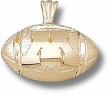 Minnesota Golden Gophers M Football Pendant - Gold Plated Jewelry
