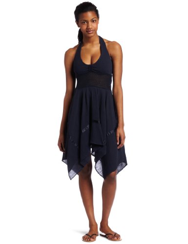 What Goes Around Comes Around Women's Birtwell Halter Dress, Indigo, Small