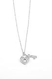 Sterling Silver Cubic Zirconia Heart-and-Key Pendant By Crislu