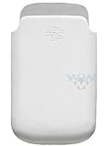 NEW OEM BLACKBERRY WHITE LEATHER POCKET POUCH CASE FOR BLACKBERRY BOLD 9700 ....