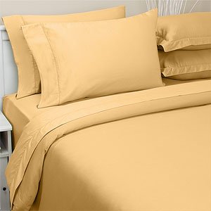 400TC Cotton Sheet Set, Full, Gold by