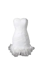 Hot Sale Winey Bridal Short Mini Feathers Flower Organza Wedding Dresses (14)