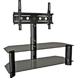 Tech Craft TECHCRAFT 50IN SWIVELSTAND BLK W/BLK GLASS STAND BLK W/BLK GLASS (Stands Mounts & Furniture / TV Stands with Mounts)
