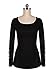 Finejo Casual Women Long Sleeve Lace Irregular Hem Blouse Tops