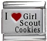 Clearly Charming I Heart Girl Scout Cookies Red Heart Laser Italian Charm