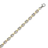 Bracelet homme en acier et or. Le bracelet est en grains de caf� en acier r