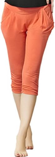 Geval Women's Work Out Capri Yoga Fitness Pants(Orange,L)