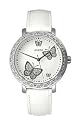 GUESS White Leather Strap Watch