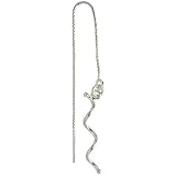 Sterling Silver Italian Thread Earrings with Spiral drop total length 5 Long