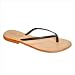 Women's Skinny Leather Flip Flop Sandal in Coffee Bean