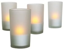 Rechargeable Flickering LED candle lights, set of four