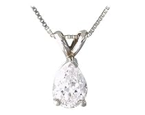 1.00 ct.tw Pear Diamond Solitaire Pendant in 14 kt. White Gold