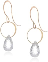Melissa Joy Manning 14k Gold White Topaz Single Drop Earrings