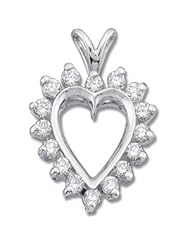 CleverEves 14K White Gold 1 2 Ct Tw Diamond Heart Pendant