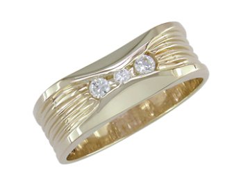 Hahnna - size 6.50 14K Gold Channel Setting Diamond Ring