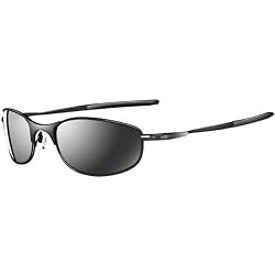 Oakley Tightrope Men's Active Racewear Sunglasses w/ Free B&F Heart Sticker Bundle - Polished Black/Black Iridium
