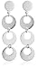 Silver 3 Cut Out Disc Drop Earrings