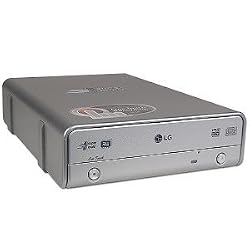 LG GSA-E20N 16x DVD&plusmn;RW DL USB 2.0 External Drive w/Video to Disc One Touch Recording & AV Capture Inputs (Silver)