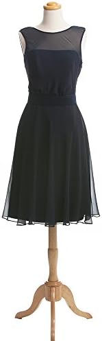 Dark Blue Illusion Jewel Neckline Short Cowl Occasion Party Dress (US 20)