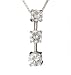 14K White Gold pendant with 3 round diamonds