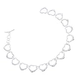 Open Heart Polished .925 Sterling Silver Toggle Bracelet