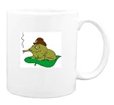 Mug with frog, cigar, amphibian, hat, animal
