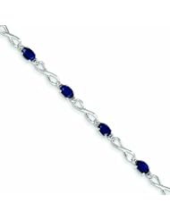 5.6 Carat 14K White Gold Diamond and Sapphire Bracelet