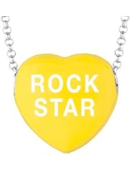 Sweethearts Enamel "Rock Star" Heart on 16" Necklace Pendant with Gift Box
