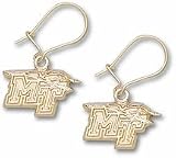 Middle Tennessee State Blue Raiders 3/8 New MT Dangle Earrings - 10KT Gold Jewelry