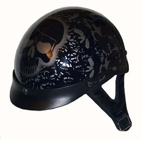 Bone Yard Black DOT Motorcycle Helmet