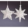 Ice Palace Silver Iridescent Glitter 3-D Star Christmas Ornament