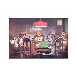 Dogs Playing Poker Metal Sign