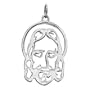 Face of Jesus Silhouette Pendant 14K White gold 14X9mm with 18 inch necklace