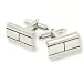 Brick Rectangular Bullet Style Backs Silver-Tone Cufflinks