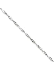 14k White Gold 16in 2.0mm Singapore Necklace Chain. Metal Wt- 3.39g