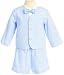 Boys Eton Suits- Light Blue Striped Seersucker Eton Suit and Shorts - Size Large 12-18 Months - G819BLU