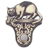 Kitty Doorbell Button - Polished Verdigris Patina