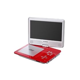 Sylvania SDVD1030-RED 10-Inch Portable DVD Player with Swivel Screen and USB SD Card Reader - Red by