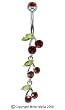 DANGLING RED CHERRY DROP BELLY RING