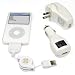 Cuffu Universal Apple Ipod USB Charger Kit - USB Retractable Hotsync Cable - USB Home Travel Charger - USB 12v Cigarette Lighter Charger