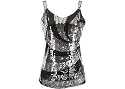 Misses Nue Options Sequin Black & Silver Tank