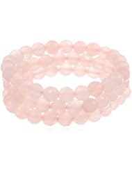 8-8.5mm Rose Quartz Set of 3 Stretch Bracelets (233.28 cttw), 7.5"