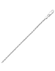 Sterling Silver 16 Inch Diamond Cut Rope 050 Chain (2.5mm)